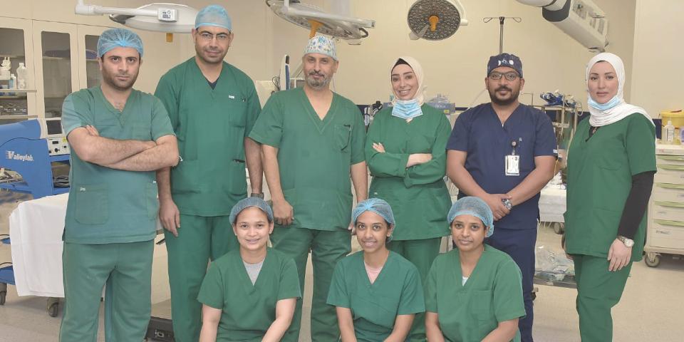 Cochlear implantation in the ear for a child at Al-Mouwasat Hospital in ...